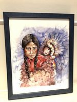 Front view of framed watercolour painting