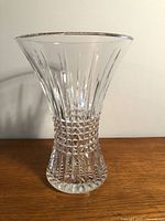 Full view of Waterford Lismore Diamond crystal vase front