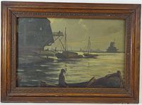 Full view of framed oil painting