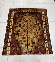 Full view of rug showing overall design and borders