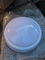 single white round push light on bubble wrap