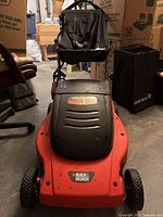 Front view of Black & Decker cordless lawn mower