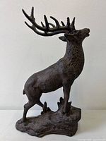 Right side view of cast iron stag doorstop