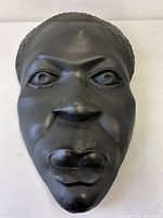 Front view of ebony ceramic mask