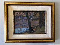 Front view of framed oil painting showing full artwork and frame