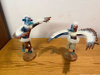 Both Water Bird Kachina dolls on bases