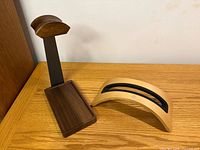 Both stands on wooden surface