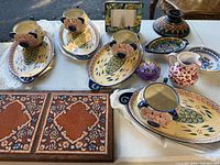 Overview of all ceramic items on table