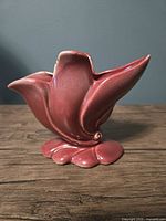 Front view of Beauceware wave planter showing glaze and form