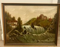 Full frontal view of framed painting