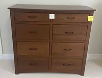 Front view showing entire six-drawer dresser