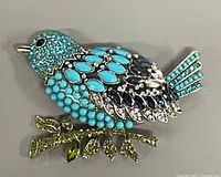 Front view showing crystal layout and colors