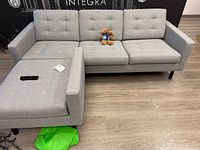 overall view of EQ3 sectional sofa with chaise ottoman