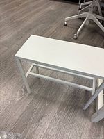 Top and side view of wooden shoe bench rack