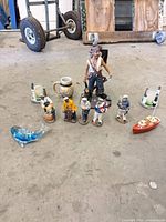 Group shot of all eleven nautical items arranged on floor