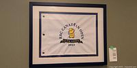 Full view of framed 2013 RBC Canadian Open Glen Abbey flag