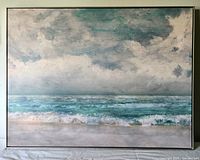 Frontal view of large framed beachscape canvas