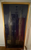 Full view of framed Chrysler Building blueprint print