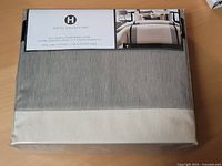 Front of sealed Hotel Collection duvet cover package