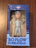 Front of boxed Bo Bichette bobblehead showing figure and product name