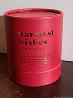 Candle gift box front with branding and scent notes