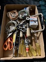 Overview of assorted tools in box