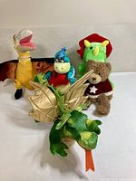 Group shot of all five plush toys