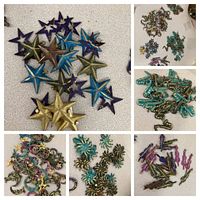 Grouped view of assorted star charms