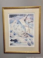 Front view of framed Gail Adams print showing image, mats and frame