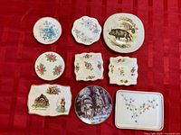 Full set of nine assorted dishes displayed