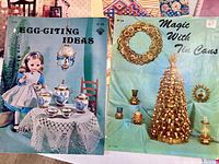 Front covers of Egg-citing Ideas and Magic With Tin Cans booklets