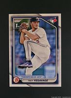 Front of the Trey Yesavage 2024 Bowman Draft card
