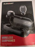 Front of boxed ELEGIANT T40 wireless earphones
