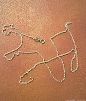 Full length view of twisted rope chain necklace