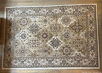 Full view of rug showing pattern and condition