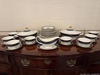 Full set displayed on sideboard