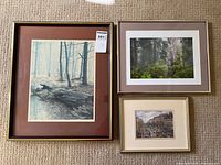 Overview of three framed artworks