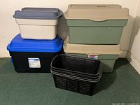 All four totes stacked with six nested baskets