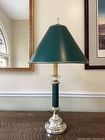 Full view of lamp showing shade, column and base