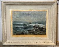 Full view of framed seascape painting