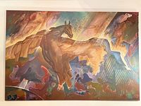 Full view of abstract horse painting