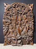 Full view of carved wood panel