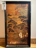 Full view of framed vintage Japanese print
