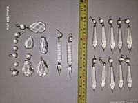 All prisms laid out with ruler for scale