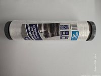 Full view of sealed Pratt furniture stretch wrap roll showing label and length specification