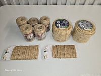 Group shot of all rope and twine items on table