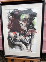 Full view of framed abstract artwork