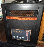 Full view of EdenPURE black infrared heater