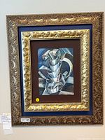 Full view of framed Rossini artwork with mats and frame