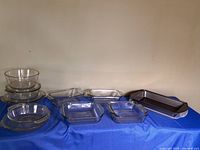 All bakeware pieces arranged on table
